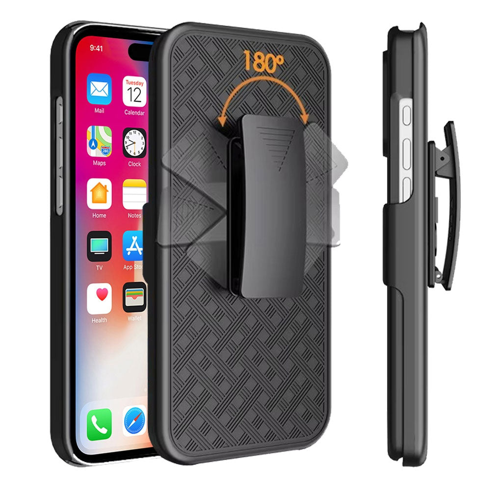 For iPhone 16 Plus - Case with Belt Clip Holster Kickstand 2125-3