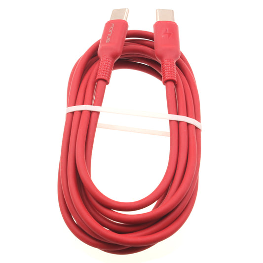 image of Red 6ft Long Cable USB-C to Type-C PD Fast Charger Cord Power Wire  - BFD18 1422-1