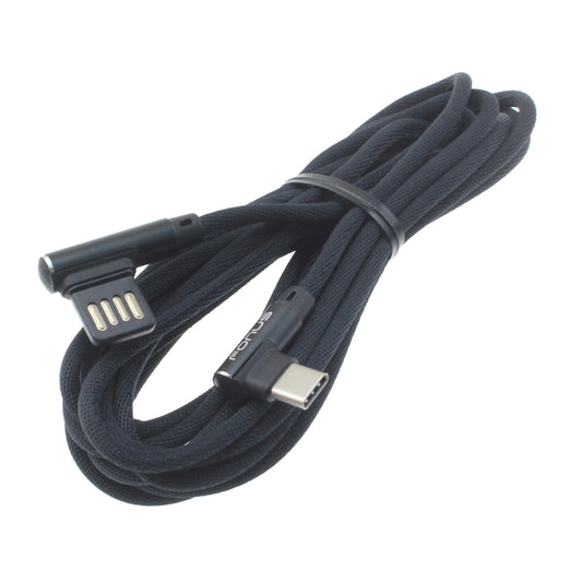 Angle USB Cable 10ft Type-C Charger Cord USB-C Power Wire  - BFR34 1107-1