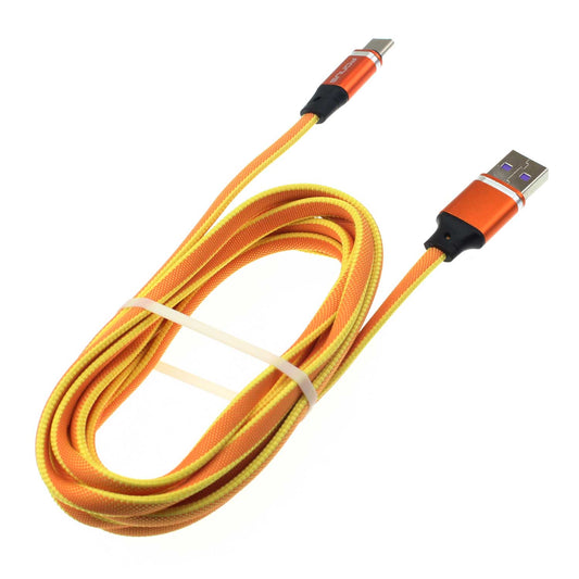 image of 6ft USB Cable Orange Type-C Charger Cord Power Wire  - BFL99 1380-1