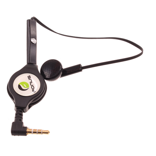 image of Retractable Mono Earphone Headphone 3.5mm w Mic Headset Handsfree Earbud  - BFJ80 384-1