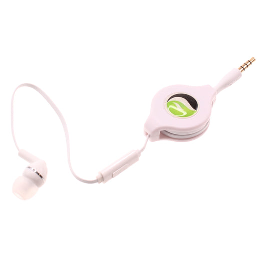 image of Retractable Mono Earphone Headphone 3.5mm w Mic Headset Handsfree Earbud  - BFS09 437-1