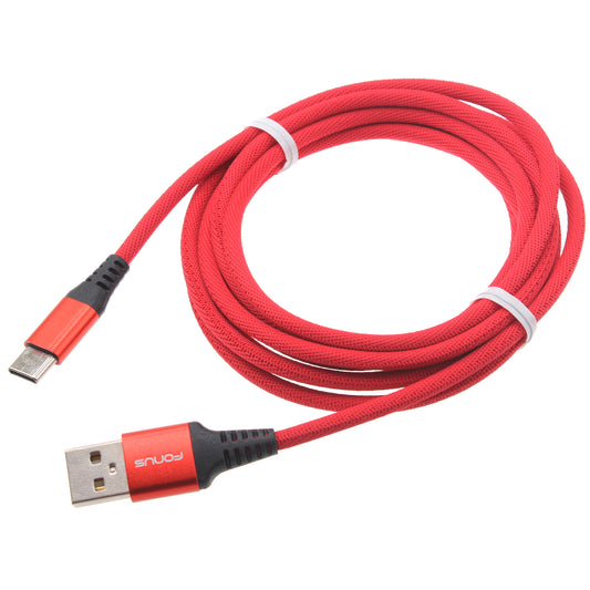 image of Red 10ft USB-C Cable Type-C Charger Cord Power Wire Long  - BFA80 1514-1