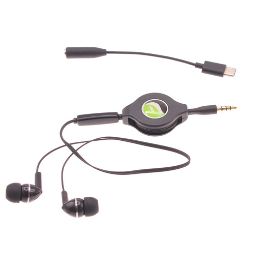 Earphones Retractable Type-C Adapter Headset Hands-free Mic Earbuds  - BFP13 872-1