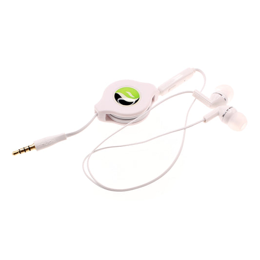 Retractable Earphones Headphones Hands-free Headset 3.5mm w Mic Earbuds  - BFS38 438-1