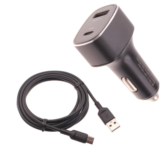 image of 36W PD Fast Car Charger 6ft USB-C Cable 2-Port Long Cord  Power Adapter Type-C Wire  - BFY32 1756-1