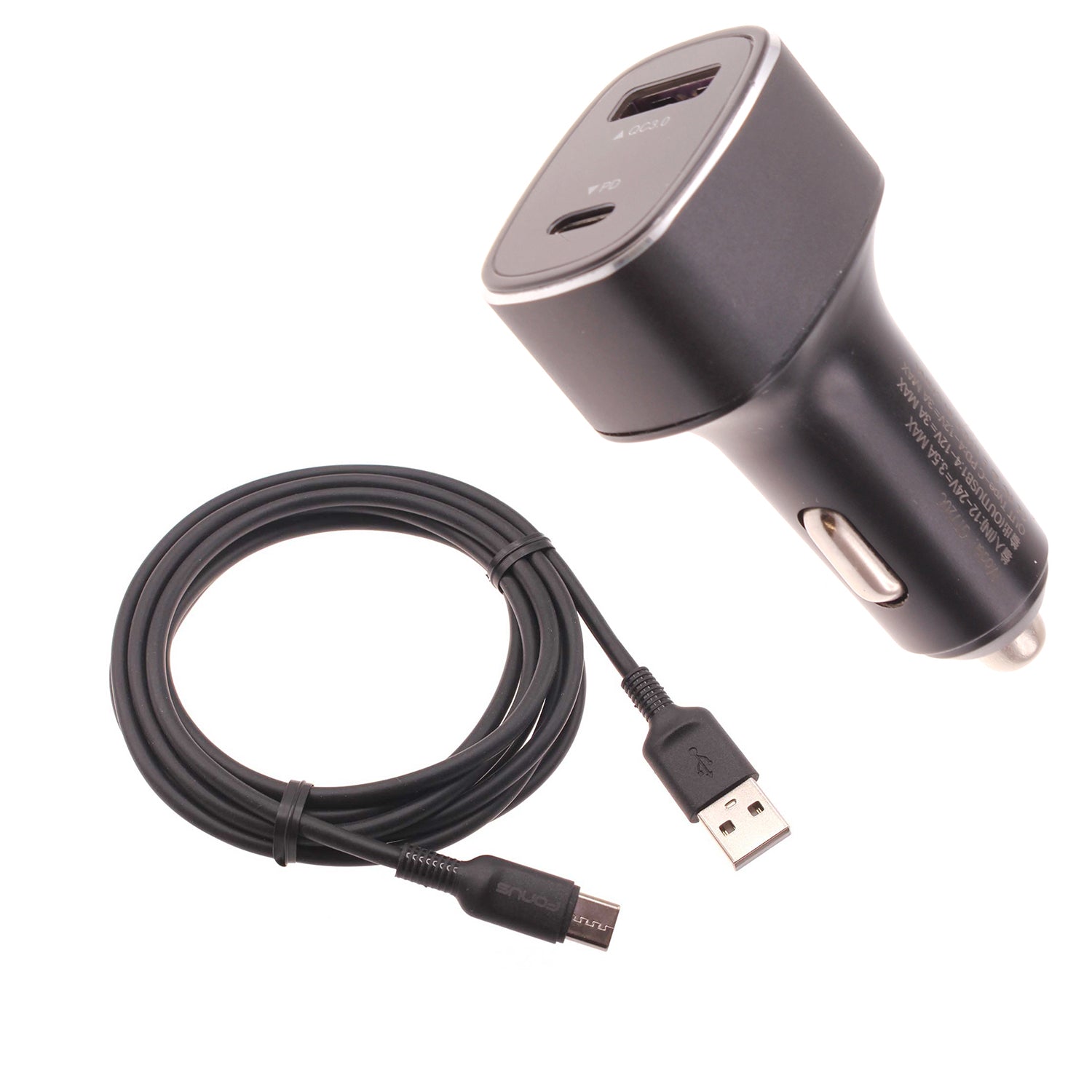 36W PD Fast Car Charger 6ft USB-C Cable 2-Port Long Cord  Power Adapter Type-C Wire  - BFY32 1756-1