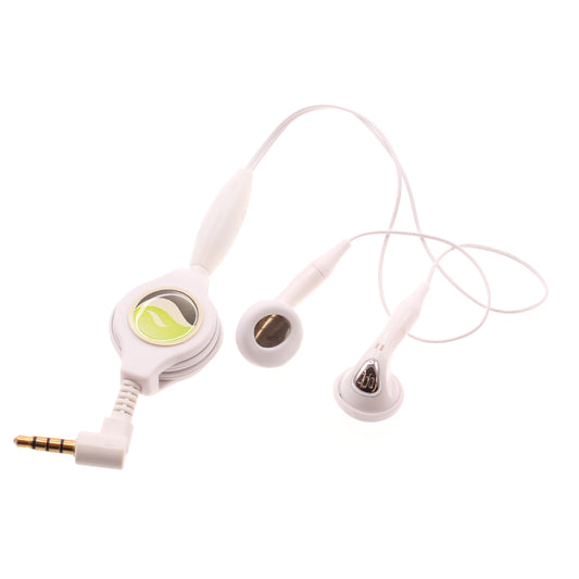 Retractable Earphones Headphones Hands-free Headset 3.5mm w Mic Earbuds  - BFB80 353-1