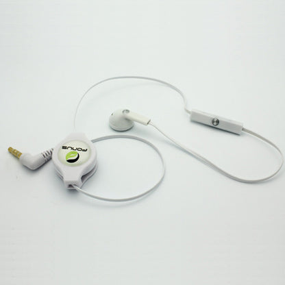 Retractable Mono Earphone Headphone 3.5mm w Mic Headset Handsfree Earbud  - BFJ79 383-3