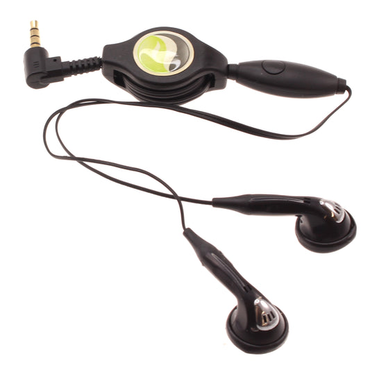 image of Retractable Earphones Headphones Hands-free Headset 3.5mm w Mic Earbuds  - BFB92 346-1