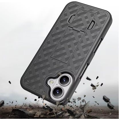 For iPhone 16 - Case with Belt Clip Holster Kickstand 2124-6