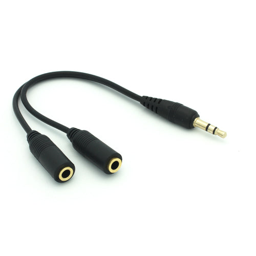 image of Headphones Splitter 3.5mm Earphone Adapter Dual Headset Port Audio Jack Adaptor  - BFG14 414-1