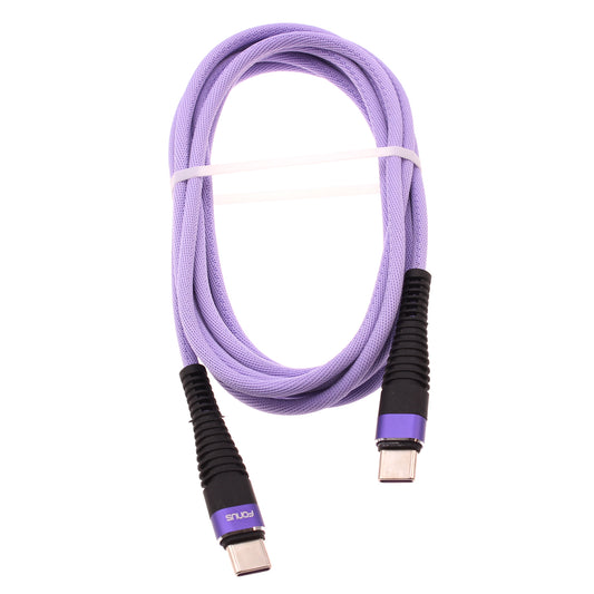 image of Purple 6ft PD Cable Type-C to USB-C Long Charger Cord Power Wire Sync  - BFA94 1547-1