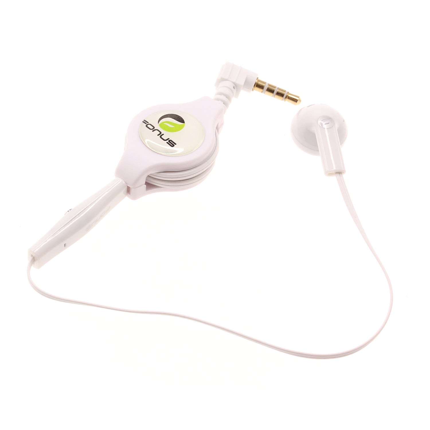 Retractable Mono Earphone Headphone 3.5mm w Mic Headset Handsfree Earbud  - BFJ79 383-1