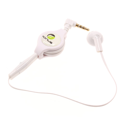 image of Retractable Mono Earphone Headphone 3.5mm w Mic Headset Handsfree Earbud  - BFJ79 383-1