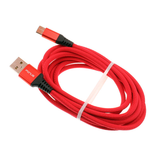 image of Red 6ft USB-C Cable Type-C Charger Cord Power Wire Long  - BFK59 1414-1