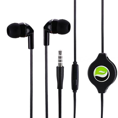 image of Retractable Earphones Headphones Hands-free Headset 3.5mm w Mic Earbuds  - BFF93 439-1