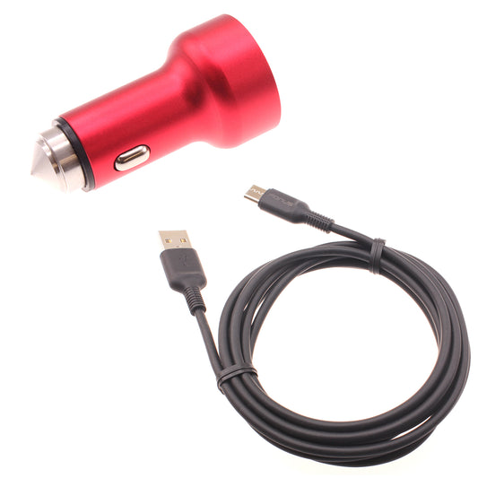 image of Car Charger 24W Fast 2-Port 6ft USB-C Cable DC Socket Power  - BFE14 1496-1