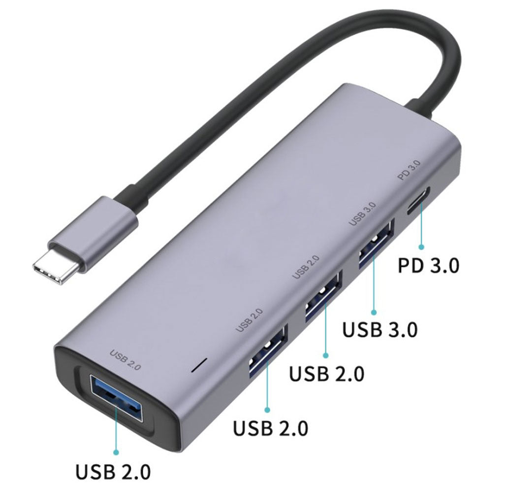 5-in-1 USB-C Adapter USB-A Hub and Charging Port 2013-3