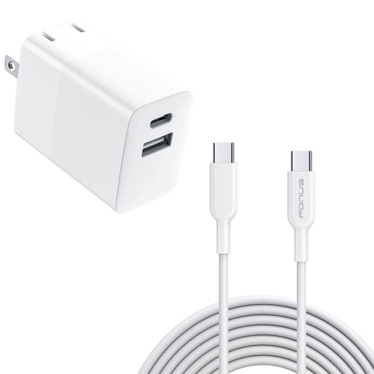 image of  38W PD Home Charger   Fast Type-C   6ft Long Cable   USB-C   Power Cord   QC3.0 Adapter   - BFG87 1860-1