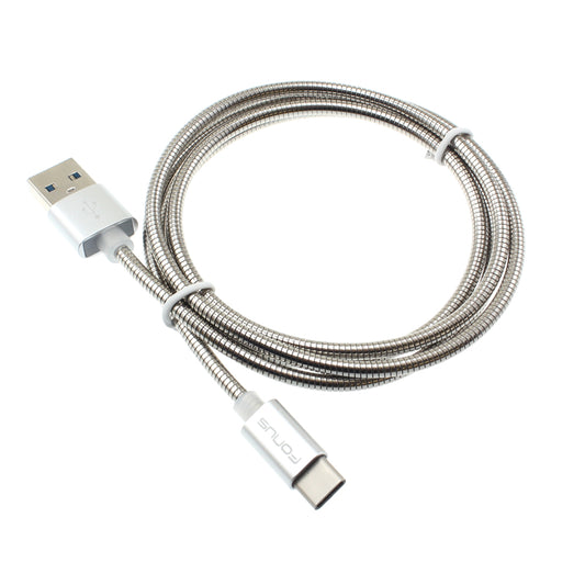 image of Metal USB Cable 3ft Type-C Charger Cord Power Wire  - BFE72 927-1