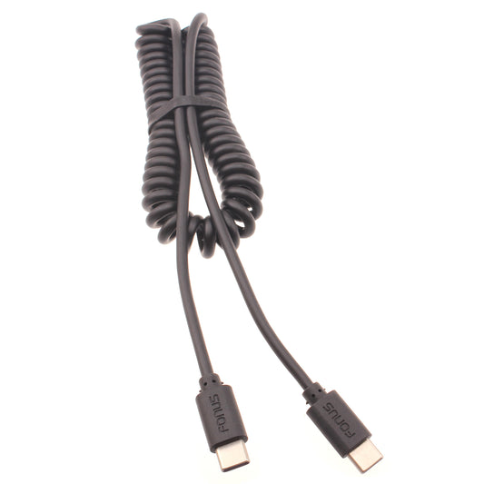 image of Coiled Cable USB-C to TYPE-C Fast Charger Cord Power  - BFD26 1421-1