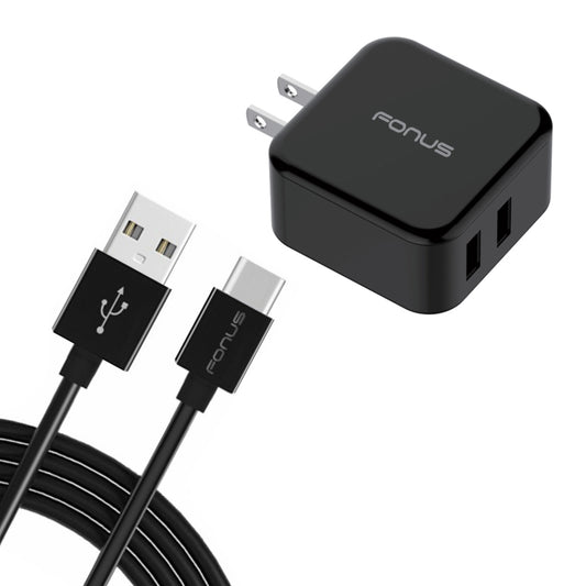 image of Quick Home Charger 30W 6ft USB Cable 2-Port USB Power Cord Travel  - BFR45 1117-1