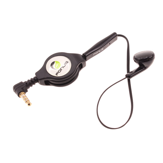 image of Retractable Mono Earphone Headphone 3.5mm w Mic Headset Handsfree Earbud  - BFJ80 384-1