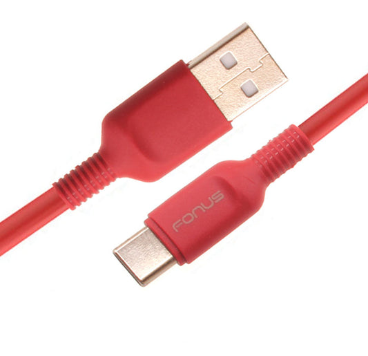 image of 6ft USB-C Cable Red Charger Cord Power Wire Type-C  - BFC15 1423-1