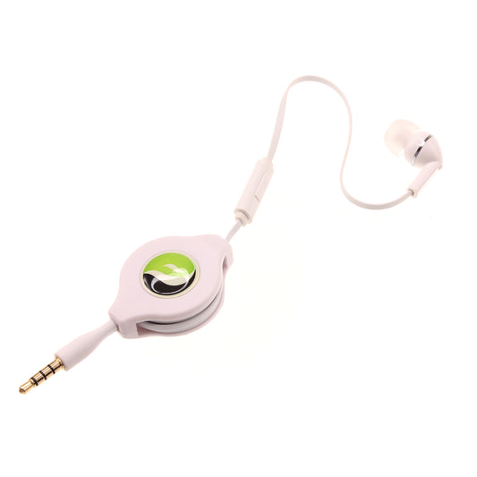 image of Retractable Mono Earphone Headphone 3.5mm w Mic Headset Handsfree Earbud  - BFS09 437-1