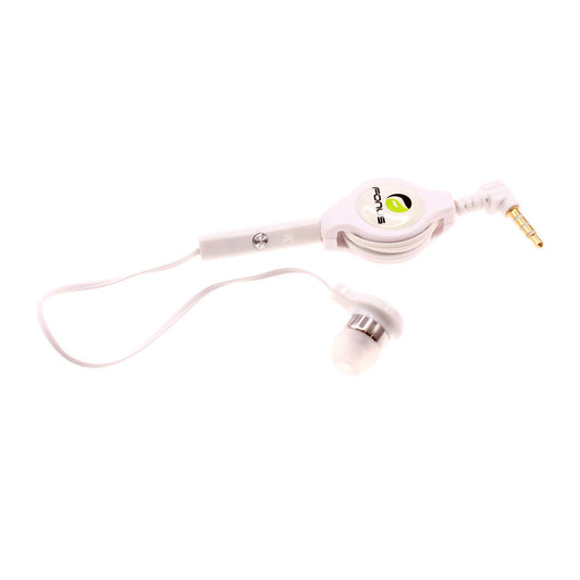 image of Retractable Mono Earphone Headphone 3.5mm w Mic Headset Handsfree Earbud  - BFM83 418-1