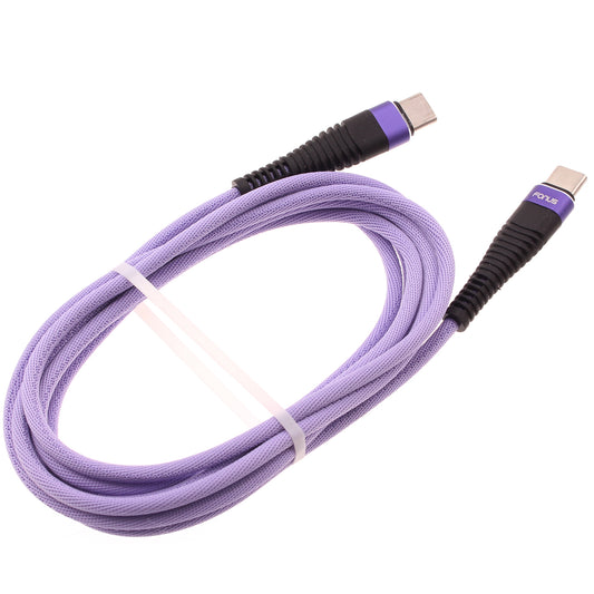 image of Purple 10ft PD Cable Type-C to USB-C Fast Charger Cord Extra Long  Power Wire  - BFA95 1548-1