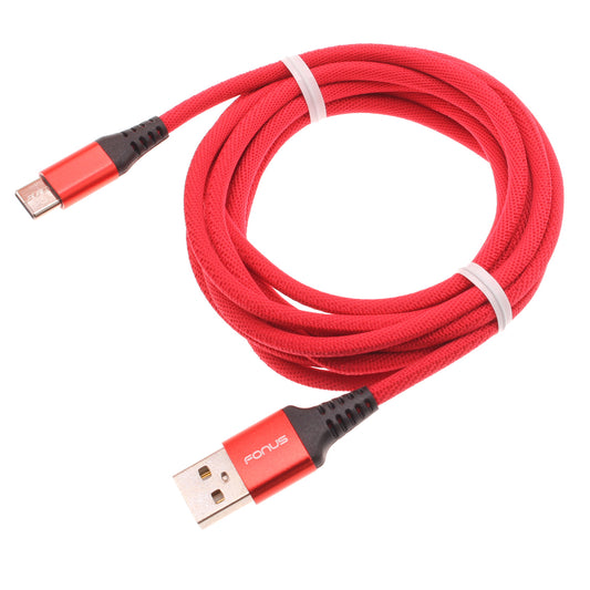 Red 10ft USB-C Cable Type-C Charger Cord Power Wire Long  - BFA80 1514-1