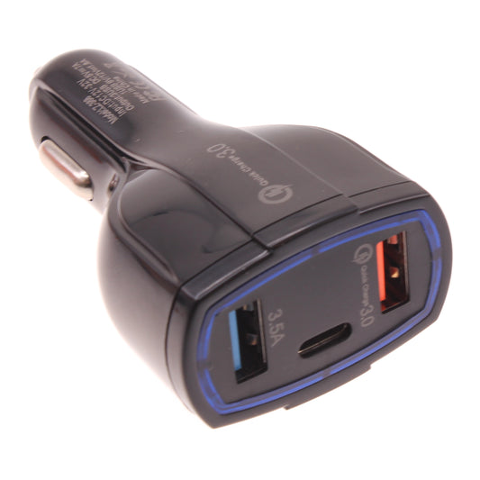 image of Quick Car Charger 48W 3-Port USB Type-C Port Power Adapter  - BFF56 1098-1