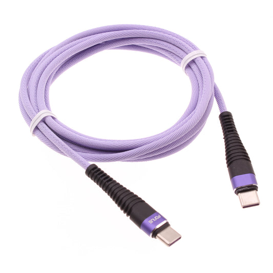 image of Purple 6ft PD Cable Type-C to USB-C Long Charger Cord Power Wire Sync  - BFA94 1547-1