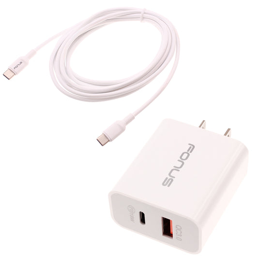 image of 36W PD Home Charger Fast Type-C 6ft Long Cable USB-C Power Cord QC3.0 Adapter  - BFE41 1499-1