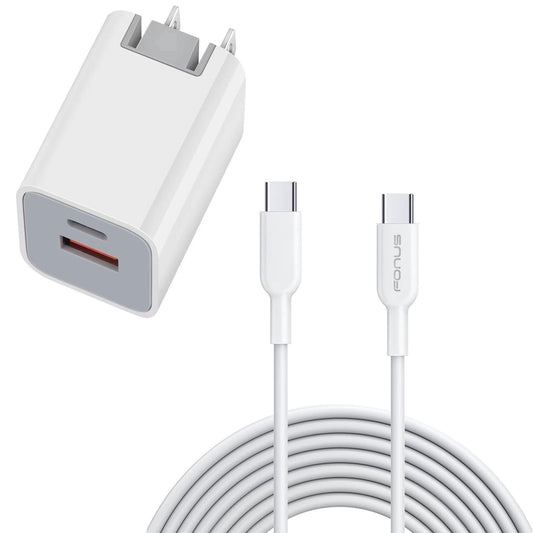 image of  38W PD Home Charger   Fast Type-C   6ft Long Cable   USB-C   Power Cord   QC3.0 Adapter   - BFG87 1860-1