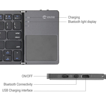 Wireless Keyboard Folding Rechargeable Portable Compact   - BFL66 1243-7