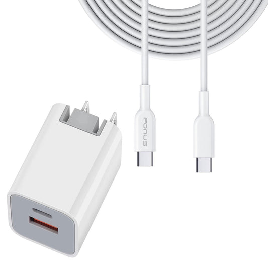  38W PD Home Charger   Fast Type-C   6ft Long Cable   USB-C   Power Cord   QC3.0 Adapter   - BFG87 1860-1