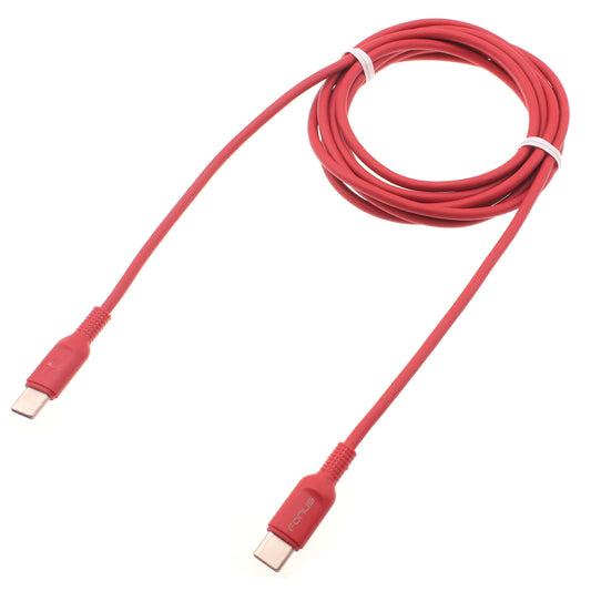 image of Red 6ft Long Cable USB-C to Type-C PD Fast Charger Cord Power Wire  - BFD18 1422-1