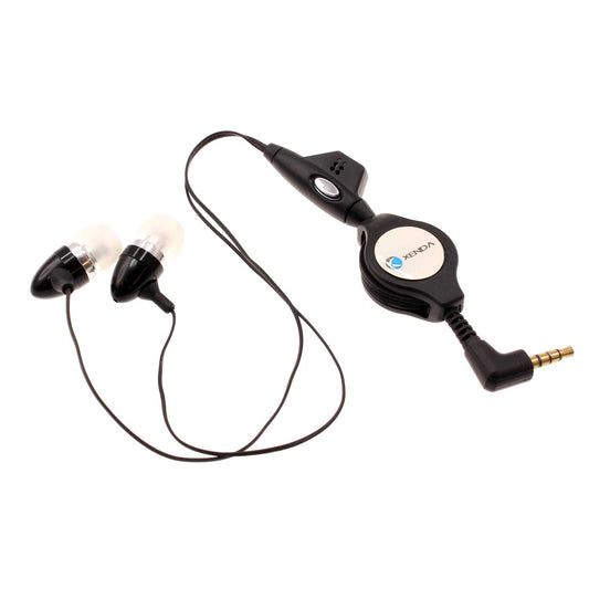 image of Retractable Earphones Wired Headphones Handsfree Mic Headset 3.5mm  - BFC63 357-1