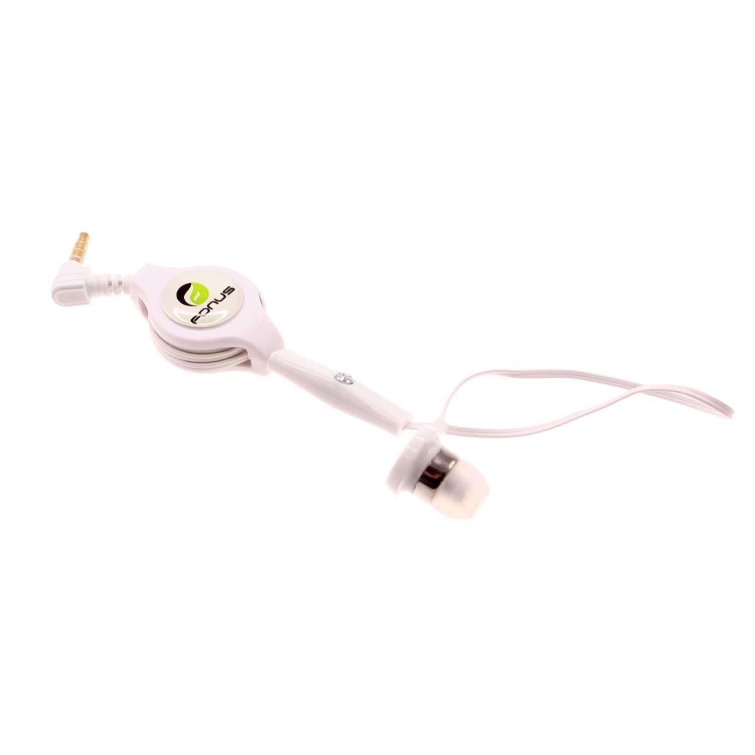 Retractable Mono Earphone Headphone 3.5mm w Mic Headset Handsfree Earbud  - BFM83 418-1