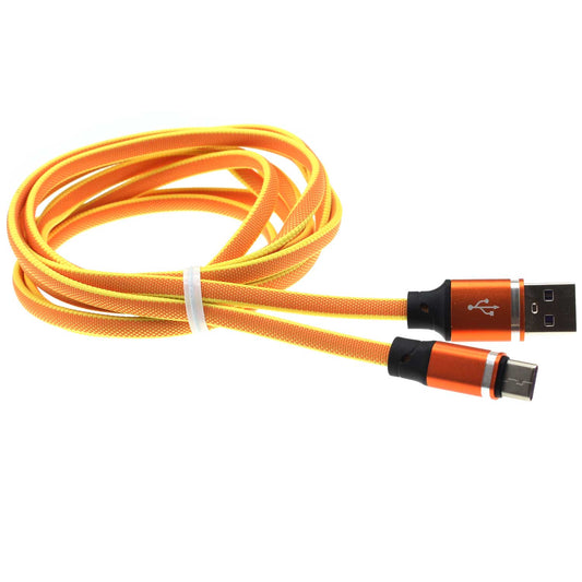 image of 6ft USB Cable Orange Type-C Charger Cord Power Wire  - BFL99 1380-1