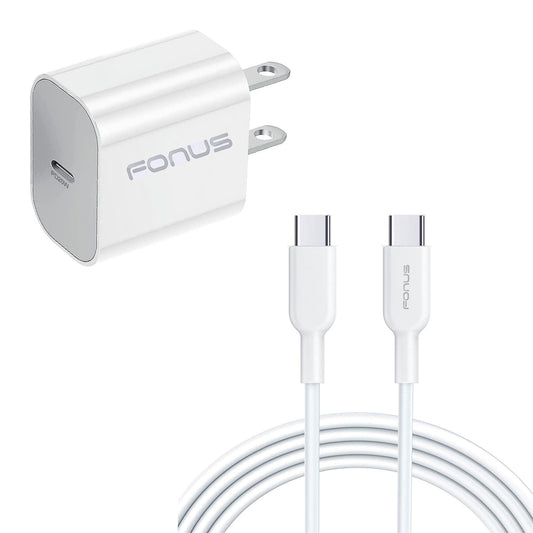 image of 20W PD Home Charger Fast Type-C 6ft Long Cable Quick Power Adapter  - BFA77 1515-1