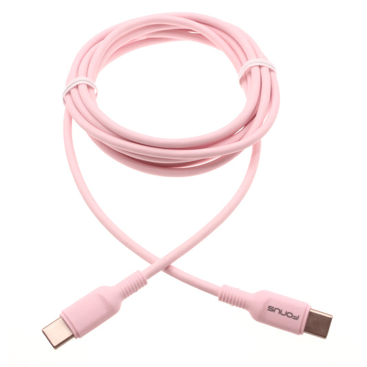 image of Pink 6ft Long Cable USB-C to Type-C PD Fast Charger Cord Power Wire  - BFB43 1419-1