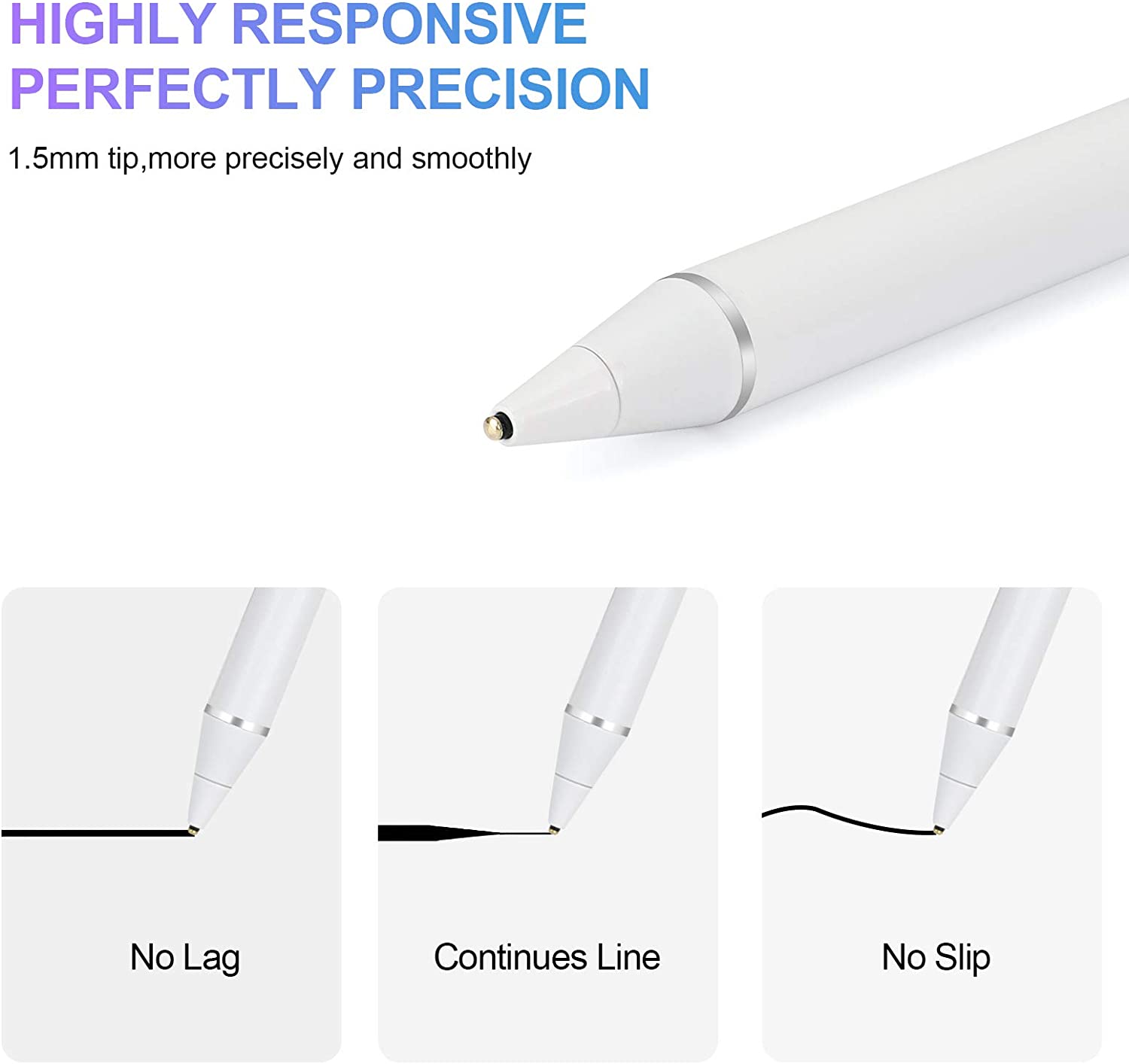 Active Stylus Pen  Digital  Capacitive Touch Rechargeable  Palm Rejection   - BFB20 1906-4