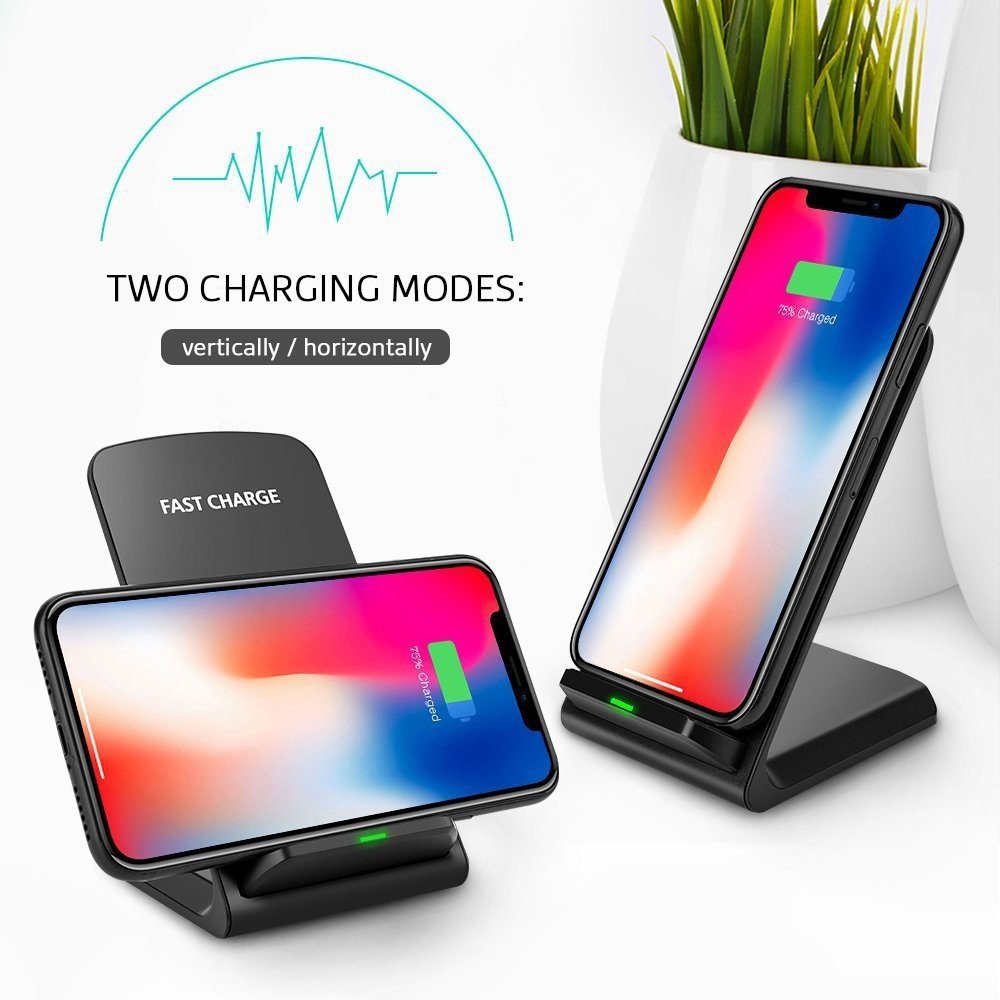 Wireless Charger 10W Fast Stand Detachable 2-Coils Charging Pad  - BFZ40 1665-3