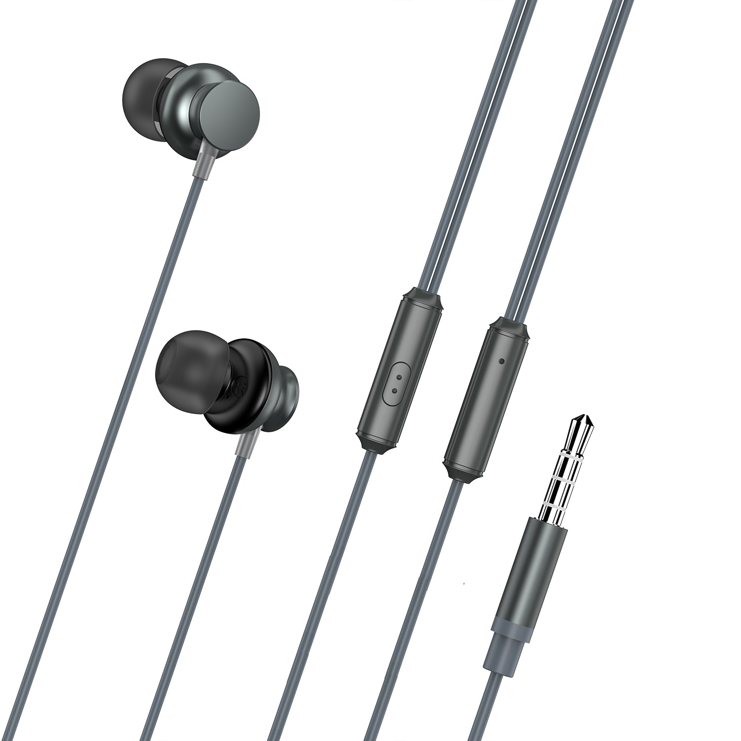 Wired Earphones Hi-Fi Sound Headphones Handsfree Mic Headset Metal Earbuds  - BFJ22 1576-1