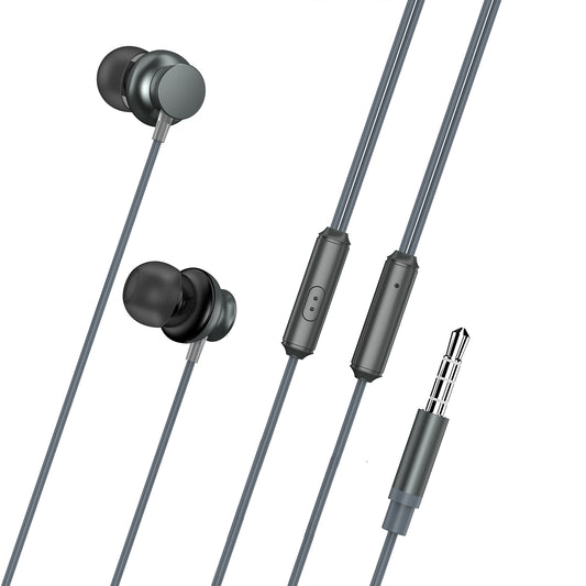 image of Wired Earphones Hi-Fi Sound Headphones Handsfree Mic Headset Metal Earbuds  - BFJ22 1576-1