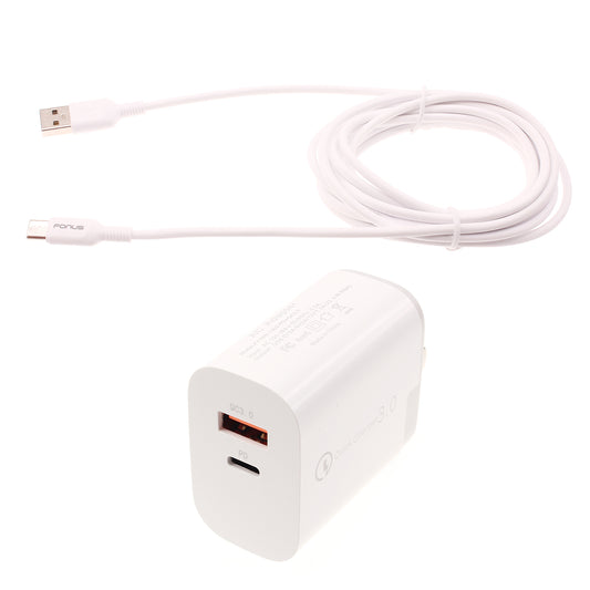 36W PD Home Charger Fast Type-C 6ft Long Cable USB-C Power Cord QC3.0 Adapter  - BFE06 1495-1